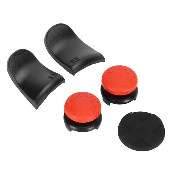5-i-1 Tommelfingergreb Nøglehætte Joystick Cover L2 R2 Triggerforlænger til PS5 Controller Rød