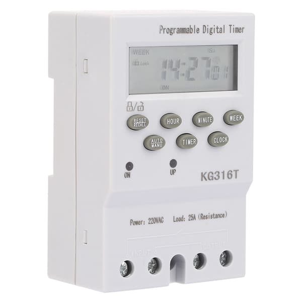 KG316T 220V Programmerbar Digital Timerkontakt, Mikrocomputer Automatisk Tidsstyring, 16A
