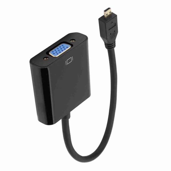 Micro HDMI til VGA Video Konverter Adapter 1080P til Raspberry Pi 4B med Strømforsyningsfunktion