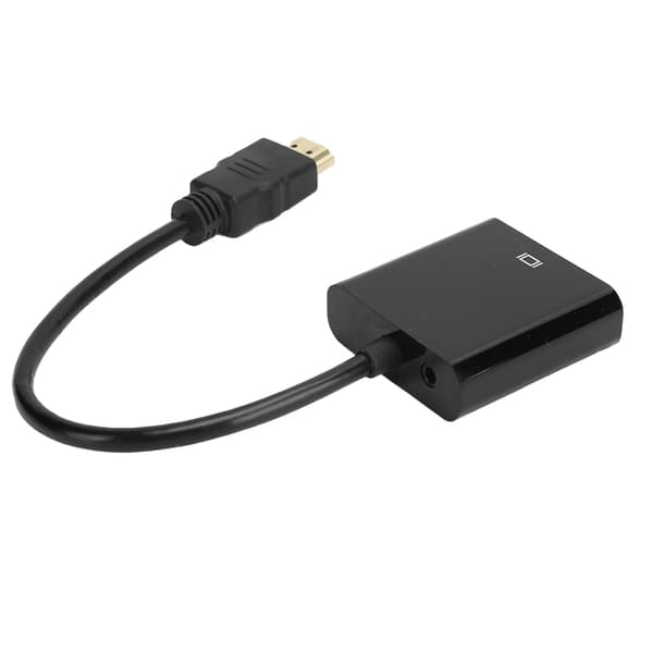 HD Multimedia Interface til VGA-adapterkonverterkabel til computer, bærbar computer, skærm, projektor, sort