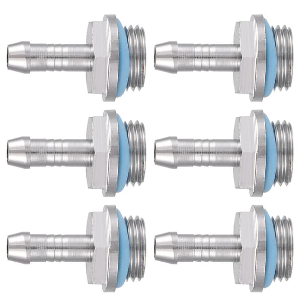 6 stk. PC vandkøling TwoTouch Fitting G1/4 gevind slangestuds til rør 7,5 mm