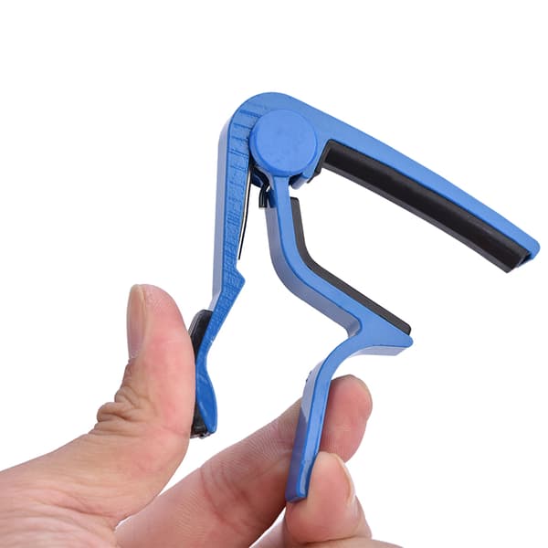 Bærbar Quick Change Tune Clamp Håndholdt Tuner Capo til Folkeguitar Blå