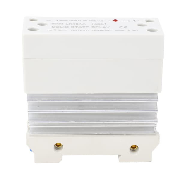 DIN-skinne SSR-modul 70-280VAC spole, 24-480VAC belastning, enfaset solid state-relæ m/ køleplade
