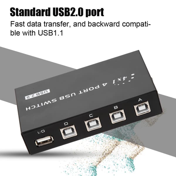 2/4-ports USB 2.0 manuel delingsswitch-boks til pc-printerscanner (4-ports)