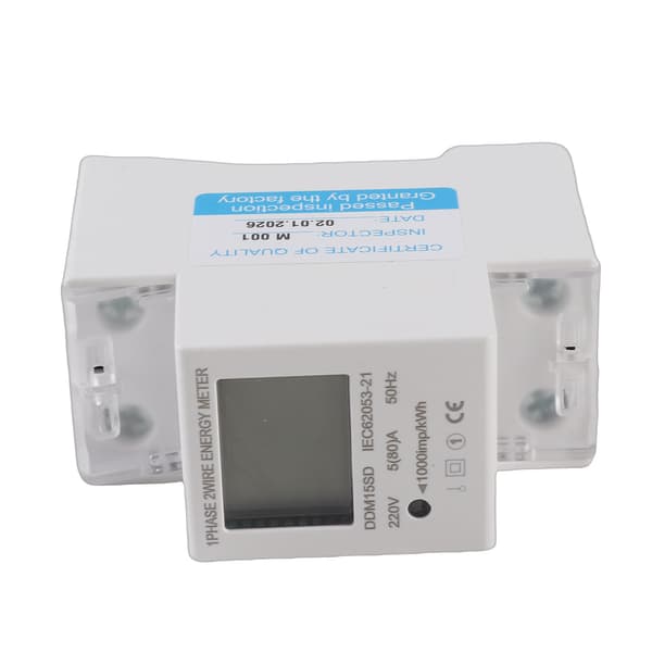5-80A DDM15SD LCD Digital Display Enkeltfaset Elektronisk Energimåler, 230V