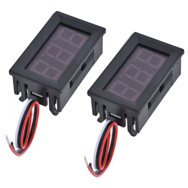 3-leder DC 0-99,9V Digitalt Voltmeter, 0,56\" LED Display Modul, Blå/Rød, Eksternt Panelmåler