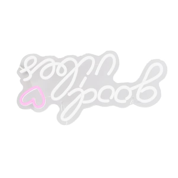 Neonskylt Good Vibes LED-ljus Akryl USB-driven Väggupphängd Neondekor för Barfest Bröllop Sovrum