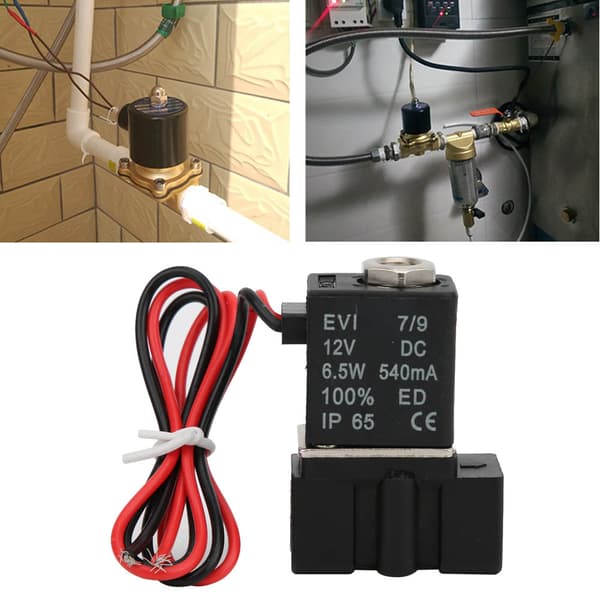 Snabb respons plast elektrisk magnetventil 12V DC 2 position 2-vägs luft vatten olja G1/8