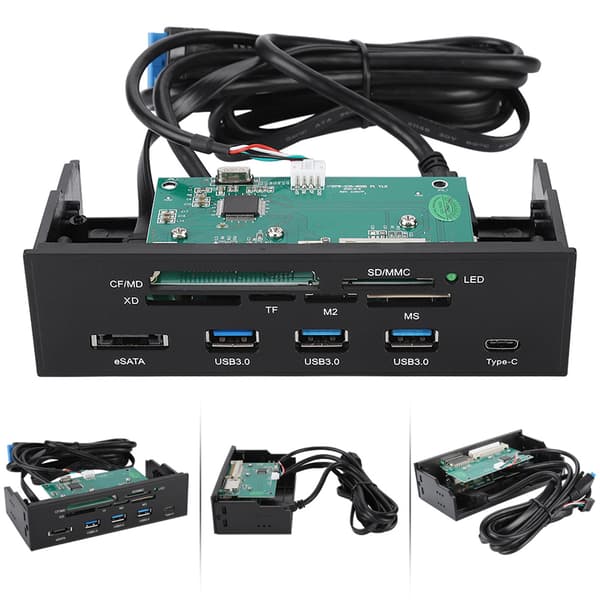 5,25 tommer multifunktionel intern kortlæser Dashboard PC frontpanel