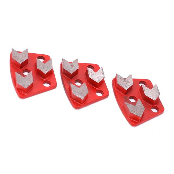 3 st diamant slipblock trapetsformad betong aggressiv skärning 3 pilsegment röd 30#