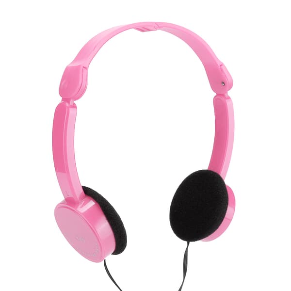 Sammenfoldeligt kablet stereoheadset Børnehovedtelefon med mikrofon til smartphone tablet-pink