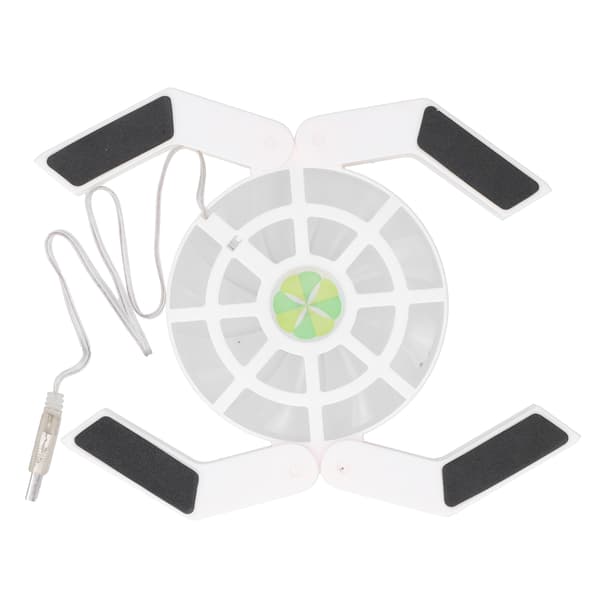 Laptopkylplatta med lysande stor fläkt USB Notebook Dator Vikbart Stativ DRS08 (Vit)