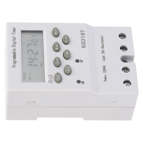 KG316T 220V Programmerbar Digital Timerkontakt, Mikrocomputer Automatisk Tidsstyring, 16A