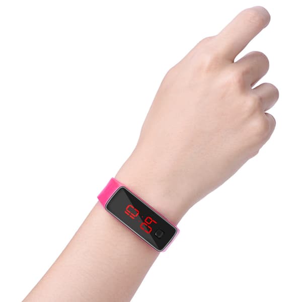 Digital sportklocka - silikonrem, 12H urtavla LED-display armbandsur