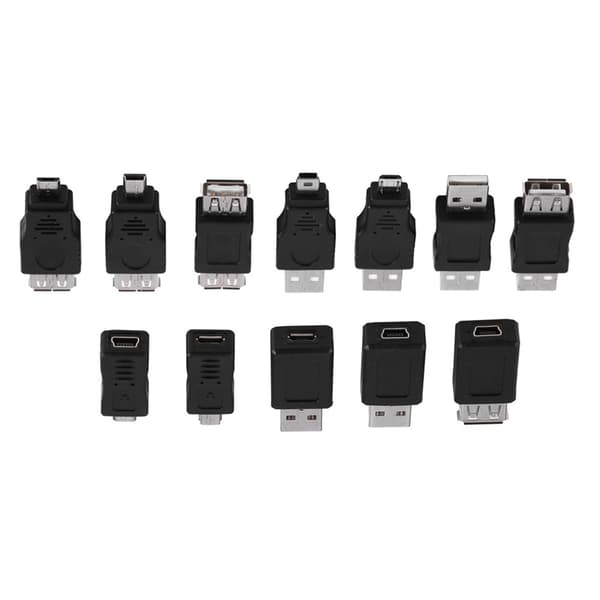 Pakke med 12 stk. Flere USB2.0-adaptere Micro/Mini Han-Hun-konvertere Stik