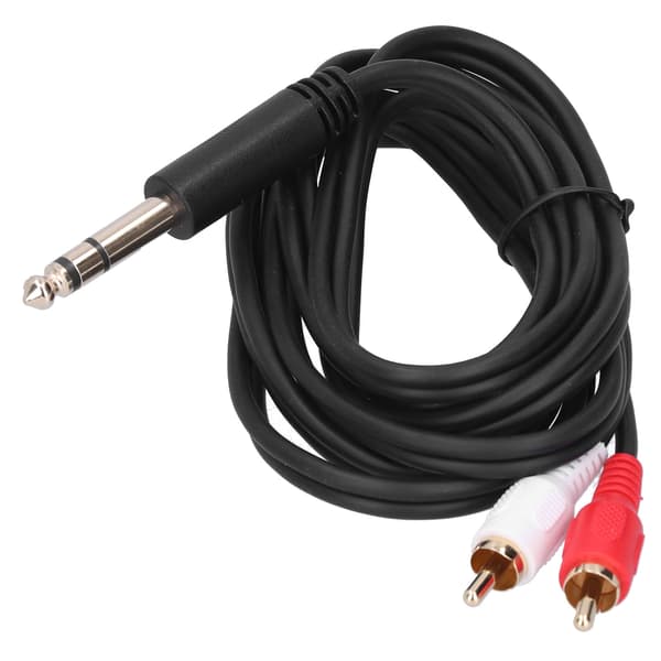 6,35 mm til dobbelt RCA lydkabel stereo hanadapterstik lyd Y-splitterkabel