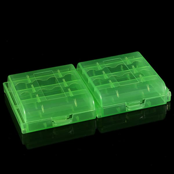 5 färger multifunktionell transparent hårdplastfodral hållare förvaringslåda för AA AAA-batteri