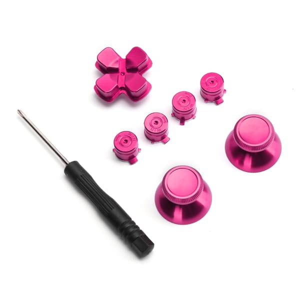 Metal knap-tommelfingergreb simulerer greb til PS4 Gamepad Controller Joystick udskiftning Rosarød
