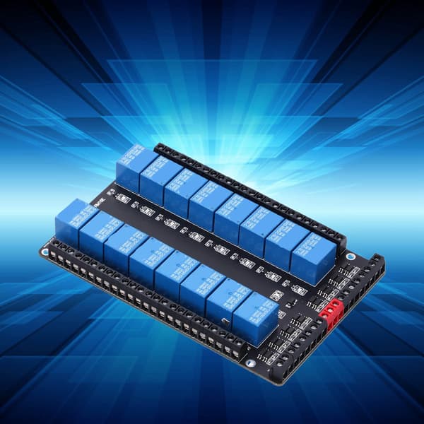 16CH DC12V Relæmodulplade Optokobler Isoleret Tovejs Anti-interferensafbryder