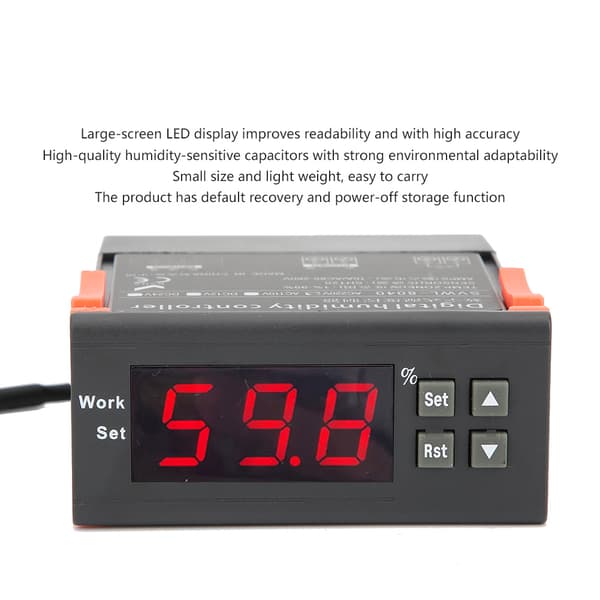 Smart termostat-humidistat med LED-display til luftfugter SVWL-8040 AC220V