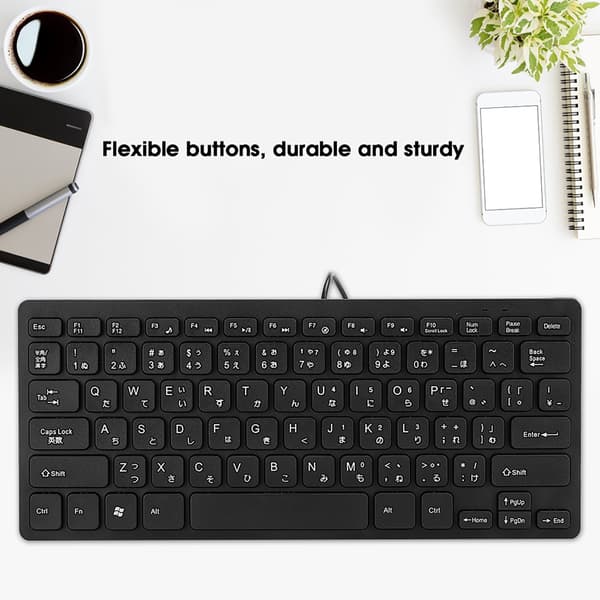 Kablet Mini Japansk Tastatur USB-interface Desktop Lydløs Ultratynd 78-tasters Computertilbehør