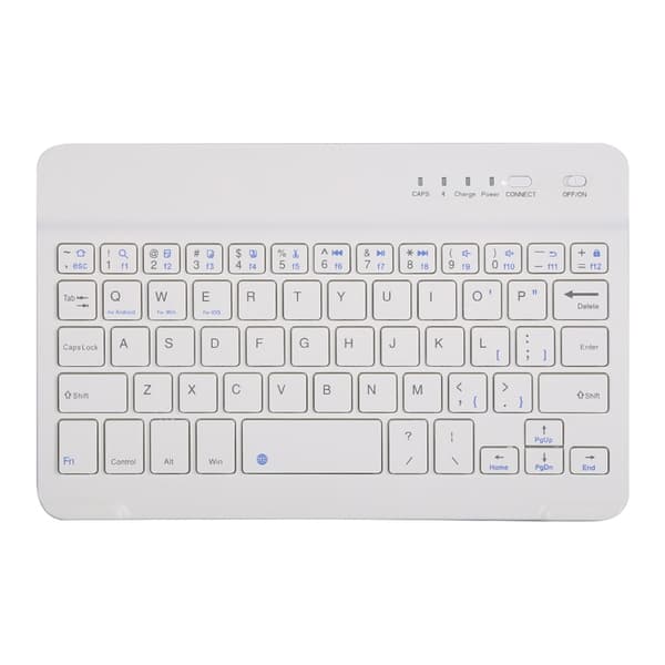 Universal trådløst Bluetooth-tastatur flip-etui med stativ til iOS/Android-telefoner Hvid