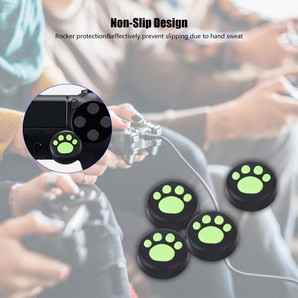 4 st silikonjoystick för PS3/PS4 tumgrepp Rocker Cap Cover för Switch Pro (grön)