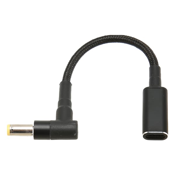 USB C til DC 5.5x2.5mm adapter nylonstrikket 100W dobbeltchip sikker USB C hun til han adapter til bærbar computer
