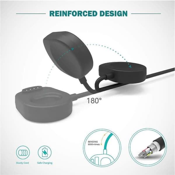 Magnetisk USB-ladestation til Suunto 7 Smartwatch, Sort Stand Adapter Dock Tilbehør