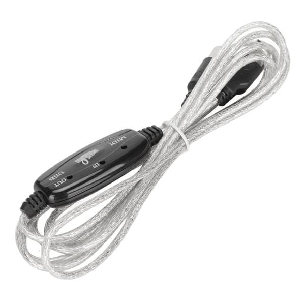MIDI til USB-kabel ca. 2,2 yards langt 16 kanaler USB PC-interface LED strøm indgang udgangsindikator USB MIDI-kabel