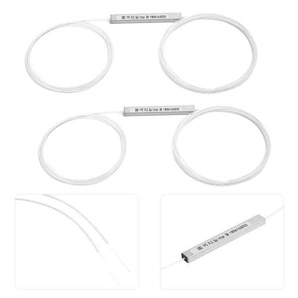 2 stk. PLC Splitter Bar Fiber Uden Stik Single Mode Strømstyring Computer Periferiudstyr (1 x 2)
