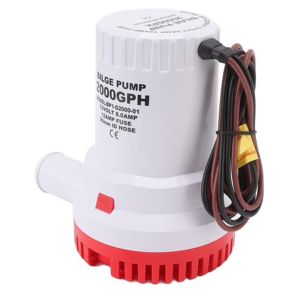 Länspump Tyst Båt Dränkbar DC Mikrodrain Marin Avlopp för Damm Pool 2000 GPH 12V