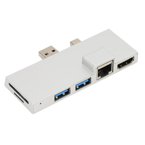 6 i 1 Dockingstation Tilbehør til udvidelsesdock i aluminiumslegering til Microsoft Pro 4/5/6
