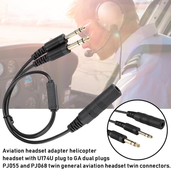 H-GA Helikopter Universal Luftfart Headset Adapter til David Clark Kabel