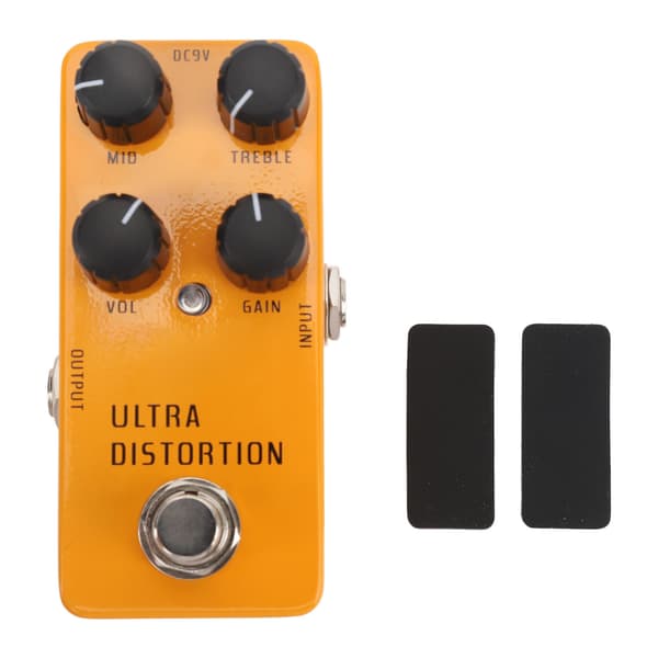 High Gain Distortion Gitarrpedal Aluminiumlegering Elgitarr Distortion Effektpedal med True Bypass DC9V