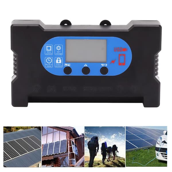 Solarkontroll Dubbel USB Typ C DC Snabbladdning Solcellsladdningsregulator Solpanelregulator 80A
