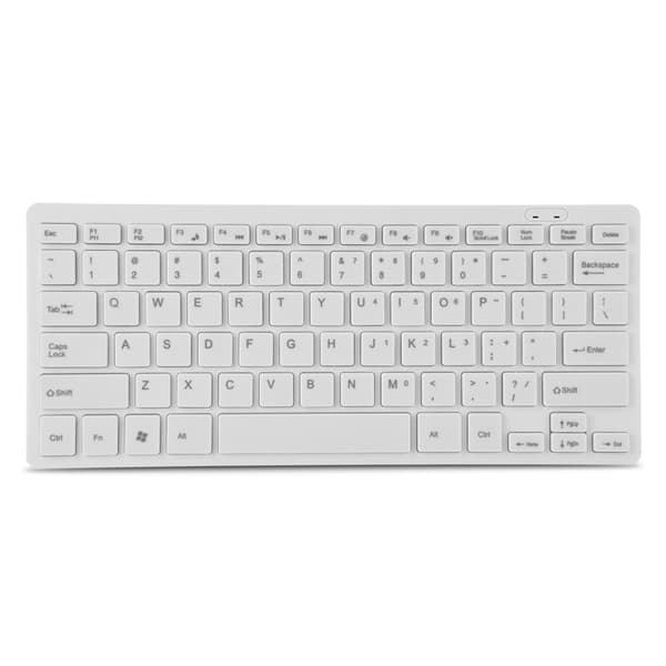 78 Taster Ultra Tynd Mini USB Kablet Tastatur til Stationær Computer Bærbar PC (Hvid)