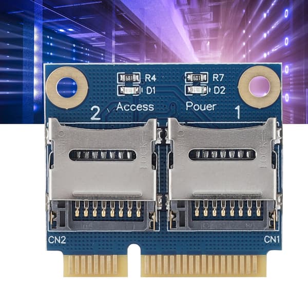 Mini PCIe til dobbelt Micro Secure Digital Hukommelseskort Adapterkort Konverter Forlængerkort