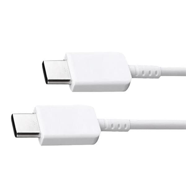 Typ C till Typ C-kabel PD Snabbladdning Flexibel Typ C Datakabel för Android för Note 10 Telefon 1m Vit