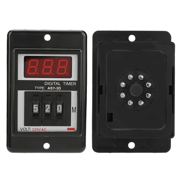 AC 220V Fördröjningsrelä Digital Display 0-199 Min 8 Pin ASY-3D