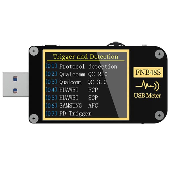 9-bens USB-spændingsmåler FNB48 Bluetooth Multifunktionel Amperemeter Tester med Skærmvending og Tyngdekraftssensor
