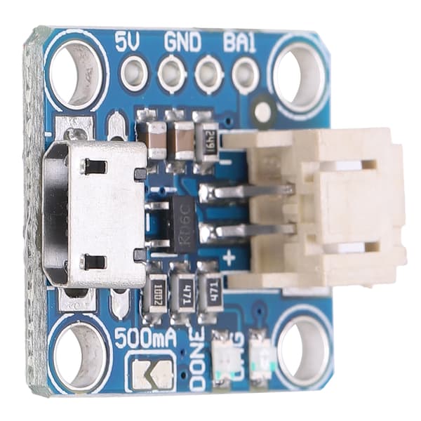 USB Micro B Opladermodul Kort 5V Pin til LiPoly Li-Ion Batteripakke