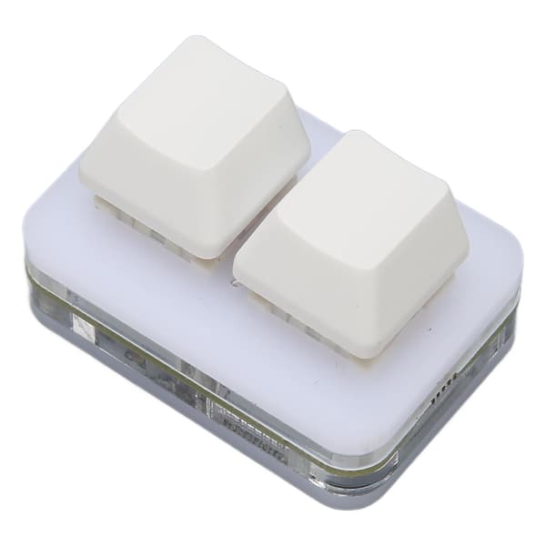 USB 2-tast Mini-tastatur Brugerdefineret RGB LED-baggrundsbelysning Makroprogrammeringstastatur til Windows til OS X til Linux Hvid