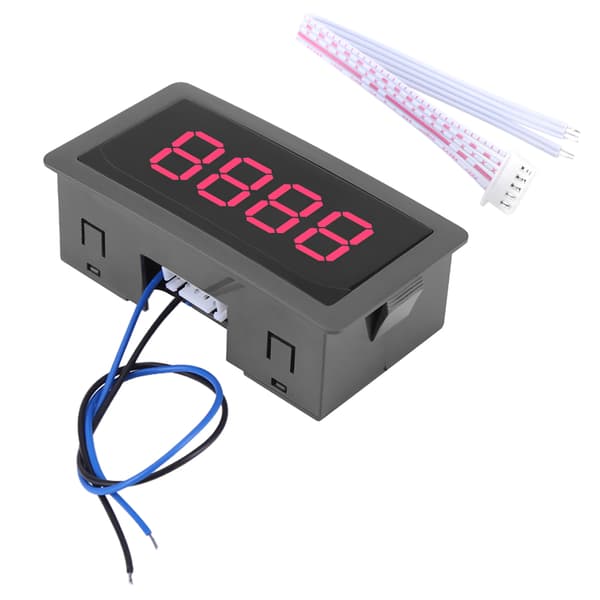 DC LED Digital Display 4 Cifre 0‑9999 Op/Ned Plus/Minus Panel Tæller Måler Rød