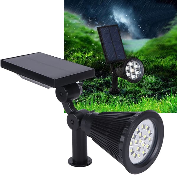 Solar LED-spotlights med 18 chips til udendørs havepark, spydlamper, hvid
