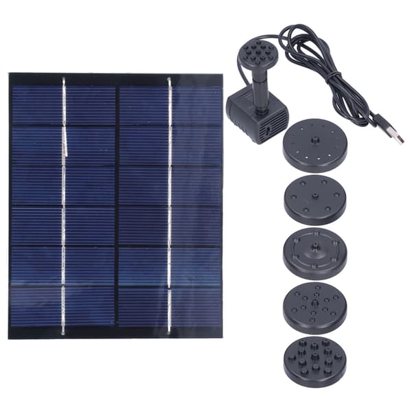 2W Solfontän med Panel Vattenpump Solpanelsats för Utomhus Landskap Dammdekor