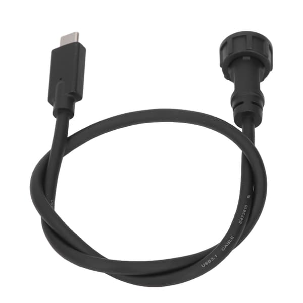 USB-C han til han kabel 0,5 m, IP68 vandtæt lige stik, 30V 1,5A forlængerledning