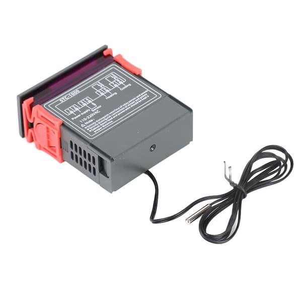 Digital termostat med dubbel reläutgång, temperaturregulator 110-220VAC med NTC-sensor