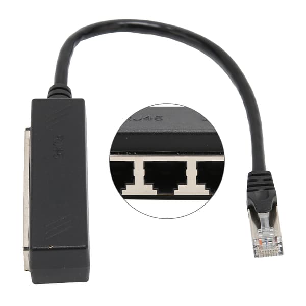 RJ45 Ethernet Splitterkabel Ét Punkt Fire Ethernetkabel Splitter ABS PCB RJ45 Splitteradapter til Bærbar Computer