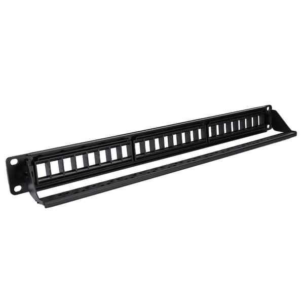 19 tommer 24-ports monterbart data-patchpanel CAT6 netværkskabelrack (moduler medfølger ikke)